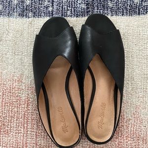 Black Madewell peep toe mule/slides